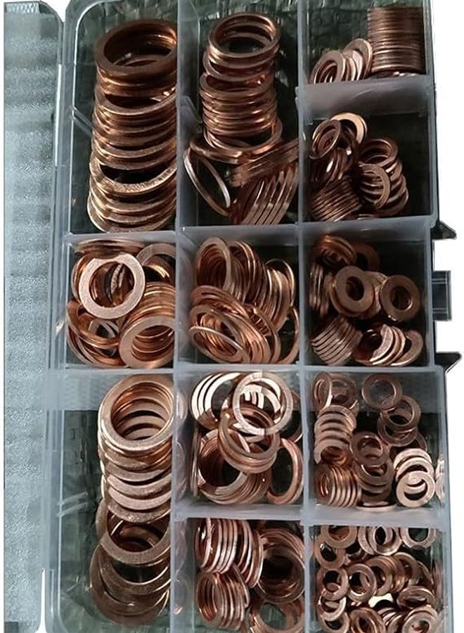 Purple Copper Flat Washer Gasket Set 150 Piece Assortment Kit For Industrial Marine Automotive - Image 1